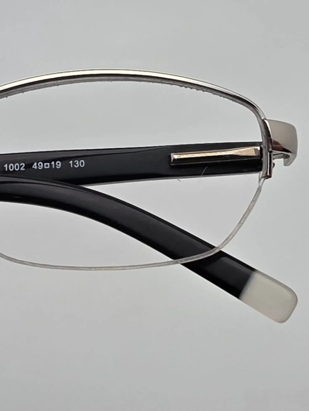 DKNY DY5514 1002 Silver Black Semi Rimless Eyeglasses Frame w/ Case 49-19-130